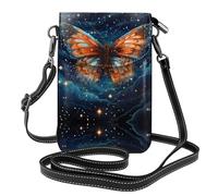 LLKGO TButterfly in the starry sky Pattern Crossbody bag, mobile phone bag, women's small wallet, a practical gift suitable for going out, exercising, and shopping