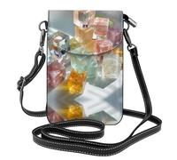 LLKGO TCrystal clear sugar cubes Pattern Crossbody bag, mobile phone bag, women's small wallet, a practical gift suitable for going out, exercising, and shopping