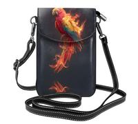 LLKGO TFlame parrot Pattern Crossbody bag, mobile phone bag, women's small wallet, a practical gift suitable for going out, exercising, and shopping