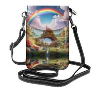LLKGO TLittle World Under the Rainbow Pattern Crossbody bag, mobile phone bag, women's small wallet, a practical gift suitable for going out, exercising, and shopping