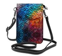 LLKGO TRainbow fragments fish scales Pattern Crossbody bag, mobile phone bag, women's small wallet, a practical gift suitable for going out, exercising, and shopping