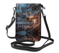 LLKGO TThe Lone Lamp Under the Cedars Pattern Crossbody bag, mobile phone bag, women's small wallet, a practical gift suitable for going out, exercising, and shopping