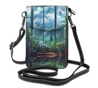 LLKGO TThe view from the window Pattern Crossbody bag, mobile phone bag, women's small wallet, a practical gift suitable for going out, exercising, and shopping