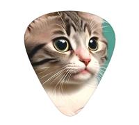 LLKGOT A curious cat Picture Guitar plectrum 12 pieces with three thickness plectrum combinations suitable for bass and ukulele