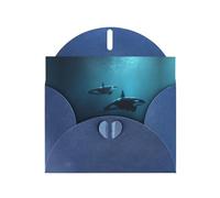 LLKGOT A Swimming Killer Whale Picture Greeting Card - Premium Pearlescent Paper Double Sided Pearl Effect Design