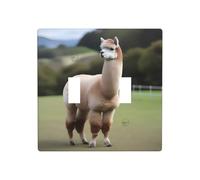 LLKGOT Alpaca's body display picture Switch cover decorative wall panel suitable for residential and commercial areas 4.5x4.5 In