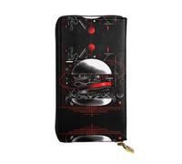 LLKGOT An arrow through the heart Pattern Women's leather long handheld wallet large capacity credit card zipper bag