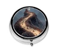 LLKGOT Ant Colony Moving Picture Round Mini Pill Box with 3 compartments for Pill Storage and Portable Travel