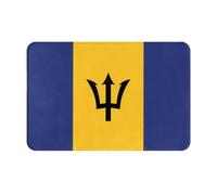 LLKGOT Anti Slip Floor mat Flag of Barbados Pattern for Indoor and Outdoor Door mats, Suitable for Bedroom and Bathroom entrances 16x24in