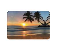 LLKGOT Anti Slip Floor mat Sunset Coconut Tree Pattern for Indoor and Outdoor Door mats, Suitable for Bedroom and Bathroom entrances 16x24in