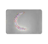 LLKGOT Anti Slip Floor mat The Colorful Version of The Crescent Moon Pattern for Indoor and Outdoor Door mats, Suitable for Bedroom and Bathroom entrances 16x24in