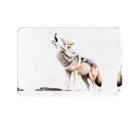 LLKGOT Anti Slip Floor mat The Lonely Wolf Pattern for Indoor and Outdoor Door mats, Suitable for Bedroom and Bathroom entrances 16x24in