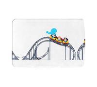 LLKGOT Anti Slip Floor mat Thrilling Roller Coaster Pattern for Indoor and Outdoor Door mats, Suitable for Bedroom and Bathroom entrances 16x24in