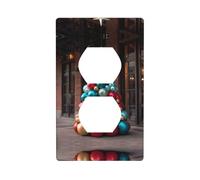 LLKGOT Balloon Christmas tree Pattern Dual socket wall panel household power cover durable for decorative sockets and switches