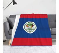 LLKGOT Belize Flag Picture Blanket Throws 60x50in - Lightweight Warm Comfortable Soft for Sofas, Camping Trips