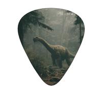 LLKGOT Big dinosaur in the forest Picture Guitar plectrum 12 pieces with three thickness plectrum combinations suitable for bass and ukulele