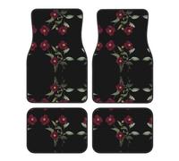 LLKGOT Blooming red Roses Pattern Car Floor mats with Anti Slip Front and Rear are Suitable for Cars, Trucks and SUV