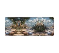 LLKGOT Bubbles on The Path Pattern Gaming Mouse pad XXL Large Mouse Mat Long Extended Mouse Pad Desk Mat Non-Slip Rubber Mice Pads Stitched Edges Thin Pad 31.5 x 11.8 x 0.12 in