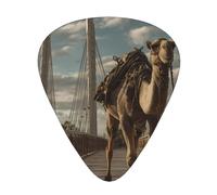LLKGOT Camel on the bridge Picture Guitar plectrum 12 pieces with three thickness plectrum combinations suitable for bass and ukulele