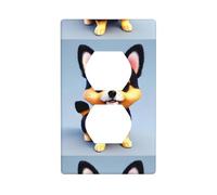 LLKGOT Card Love Fancy Puppy Pattern Dual socket wall panel household power cover durable for decorative sockets and switches