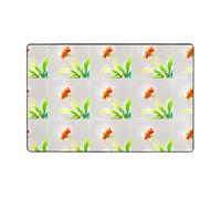 LLKGOT Carpet 60 x 39 in - Flannel Area Rug for Living Room, Office, and More Flowers Facing The Sun Printing
