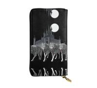 LLKGOT Castle Guardian Pattern Women's leather long handheld wallet large capacity credit card zipper bag