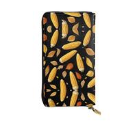 LLKGOT Celebrate Thanksgiving Day Pattern Women's leather long handheld wallet large capacity credit card zipper bag