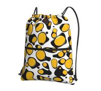 LLKGOT Cell Molecules Printing Drawstring Zipper Backpack Strong and lightweight for Hiking Camping