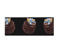 LLKGOT Chocolate Bow Pattern Gaming Mouse pad XXL Large Mouse Mat Long Extended Mouse Pad Desk Mat Non-Slip Rubber Mice Pads Stitched Edges Thin Pad 31.5 x 11.8 x 0.12 in