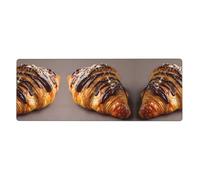 LLKGOT Chocolate Croissant Pattern Gaming Mouse pad XXL Large Mouse Mat Long Extended Mouse Pad Desk Mat Non-Slip Rubber Mice Pads Stitched Edges Thin Pad 31.5 x 11.8 x 0.12 in