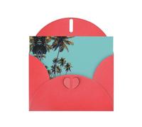LLKGOT Coconut Trees By The Sea Picture Greeting Card - Premium Pearlescent Paper Double Sided Pearl Effect Design