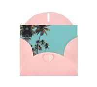 LLKGOT Coconut Trees By The Sea Picture Greeting Card - Premium Pearlescent Paper Double Sided Pearl Effect Design