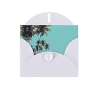 LLKGOT Coconut Trees By The Sea Picture Greeting Card - Premium Pearlescent Paper Double Sided Pearl Effect Design