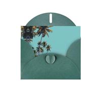 LLKGOT Coconut Trees By The Sea Picture Greeting Card - Premium Pearlescent Paper Double Sided Pearl Effect Design
