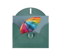 LLKGOT Colorful Umbrellas Picture Greeting Card - Premium Pearlescent Paper Double Sided Pearl Effect Design