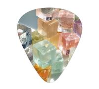 LLKGOT Crystal clear sugar cubes Picture Guitar plectrum 12 pieces with three thickness plectrum combinations suitable for bass and ukulele
