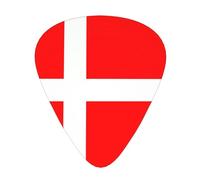 LLKGOT Denmark Danish Flag Picture Guitar plectrum 12 pieces with three thickness plectrum combinations suitable for bass and ukulele