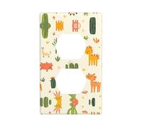 LLKGOT Desert creatures Pattern Dual socket wall panel household power cover durable for decorative sockets and switches