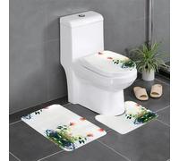 LLKGOT Dictatorship Rose Printing 3 Piece Bathroom Rugs Set - Non-Slip Bath Rug Set - Easy to Clean and Maintain - Moisture Blocking and Durable