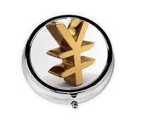 LLKGOT Dollar Sign Picture Round Mini Pill Box with 3 compartments for Pill Storage and Portable Travel