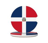 LLKGOT Dominican Republic Pattern Car Coasters 2 Absorbent Ceramic Anti Slip Beverage Pads, car Decorations