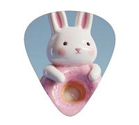 LLKGOT Donut Bunny Picture Guitar plectrum 12 pieces with three thickness plectrum combinations suitable for bass and ukulele