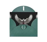 LLKGOT Doves With Spreading Wings Picture Greeting Card - Premium Pearlescent Paper Double Sided Pearl Effect Design