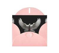 LLKGOT Doves With Spreading Wings Picture Greeting Card - Premium Pearlescent Paper Double Sided Pearl Effect Design