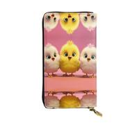 LLKGOT Dumb Chick Pattern Women's leather long handheld wallet large capacity credit card zipper bag