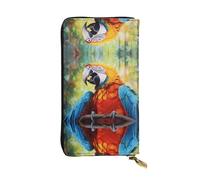 LLKGOT Dumb parrot. Pattern Women's leather long handheld wallet large capacity credit card zipper bag