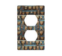 LLKGOT Egyptian Jar Pattern Dual socket wall panel household power cover durable for decorative sockets and switches