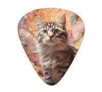 LLKGOT Energetic cat Picture Guitar plectrum 12 pieces with three thickness plectrum combinations suitable for bass and ukulele