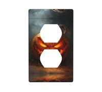 LLKGOT Evil Devil Pumpkin Pattern Dual socket wall panel household power cover durable for decorative sockets and switches