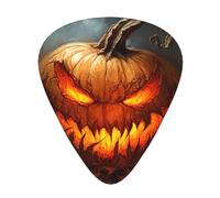 LLKGOT Evil Devil Pumpkin Picture Guitar plectrum 12 pieces with three thickness plectrum combinations suitable for bass and ukulele